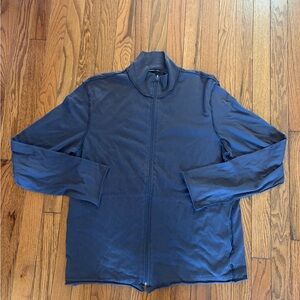 James Perse Deep Blue Lightweight Zip Up Jacket
